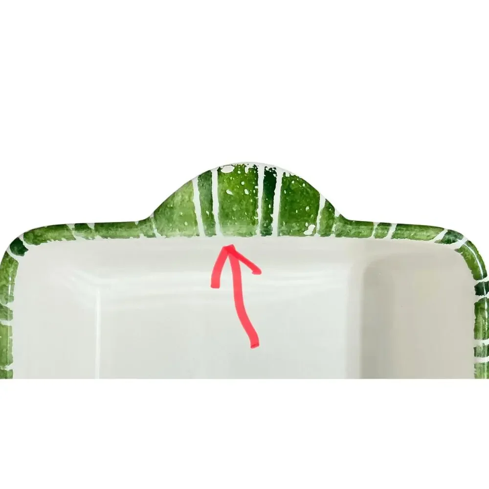 La Tavola Italy Olive Vine Casserole Lasagna Handmade Ceramic Pan 16.5 X 9.5